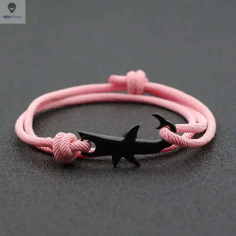 Shark Double Layer Cord Chain Bracelet – Coastal Style with Durable Charm-Yellow