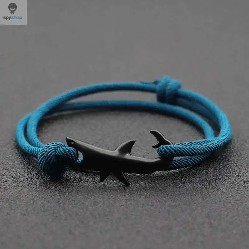 Shark Double Layer Cord Chain Bracelet – Coastal Style with Durable Charm-Yellow