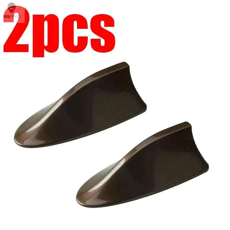 Shark Fin Car Antenna FM/AM Signal Booster Upgrade-Brown 2pcs