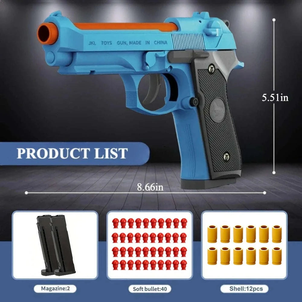Shell Ejecting EVA Foam Dart Toy Pistol for Outdoor Play-2011 Set 4