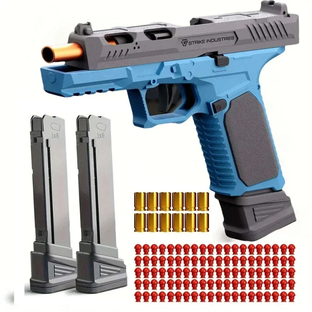 Shell Ejecting EVA Foam Dart Toy Pistol for Outdoor Play-2011 Set 4