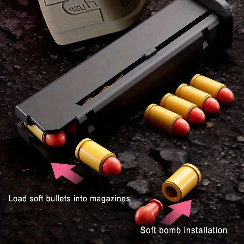 Shell Ejecting EVA Foam Dart Toy Pistol for Outdoor Play-2011 Set 4