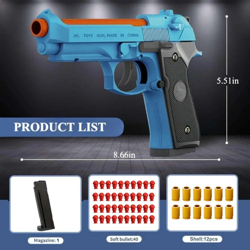Shell Ejecting EVA Foam Dart Toy Pistol for Outdoor Play-2011 Set 4
