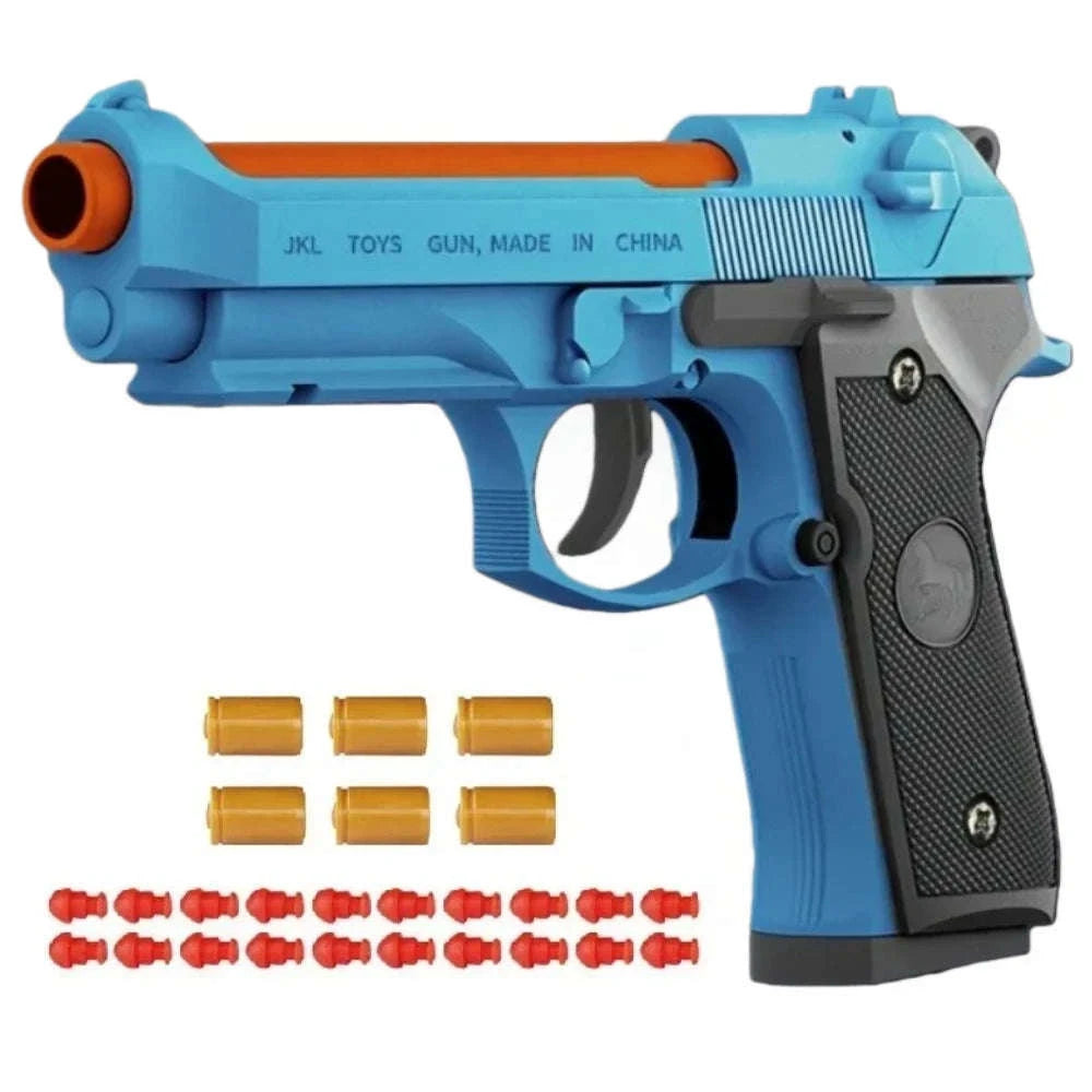 Shell Ejecting EVA Foam Dart Toy Pistol for Outdoor Play-2011 Set 4