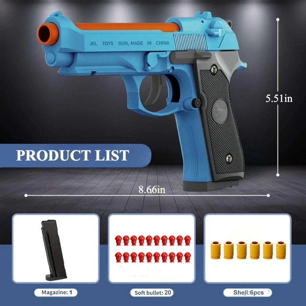 Shell Ejecting EVA Foam Dart Toy Pistol for Outdoor Play-2011 Set 4