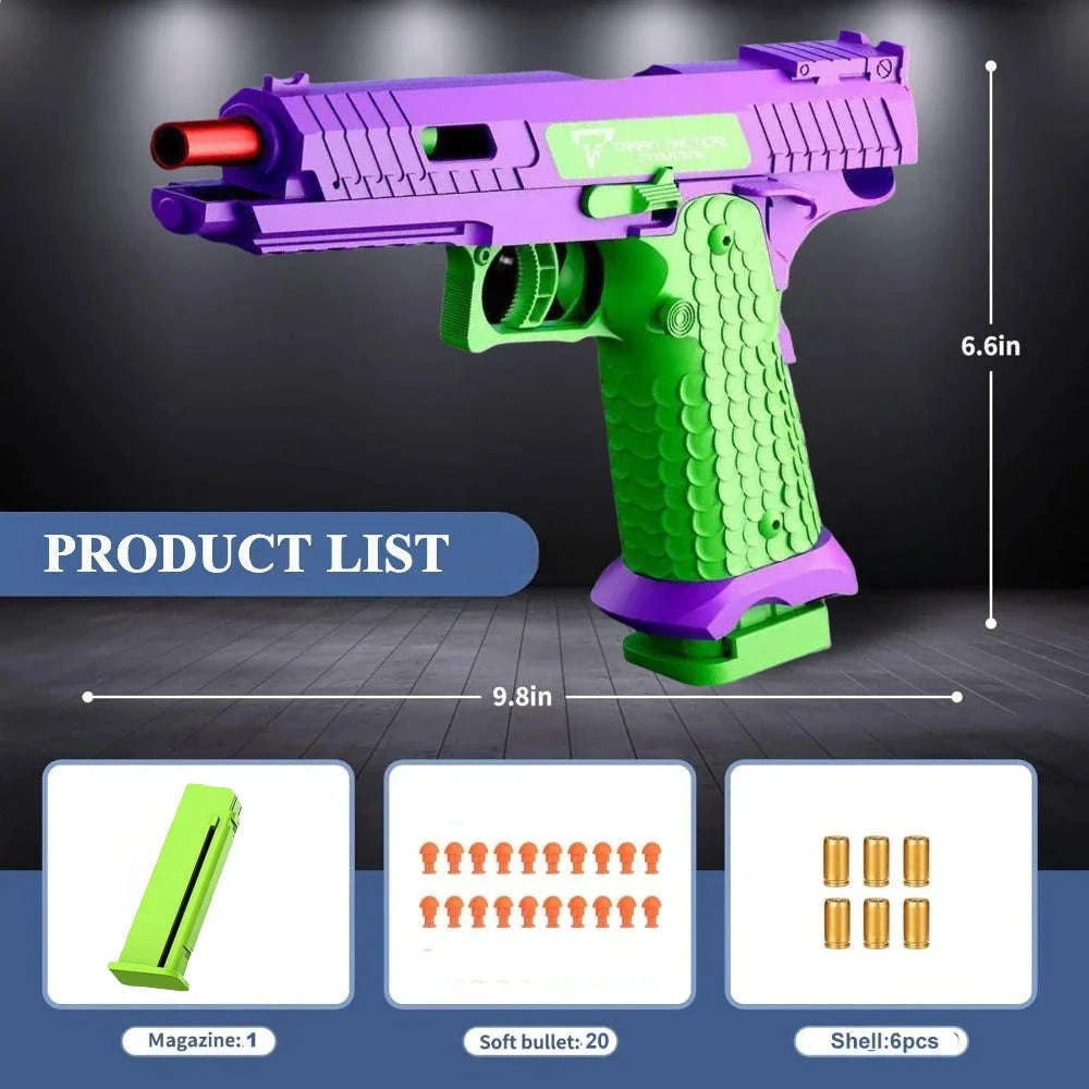 Shell Ejecting EVA Foam Dart Toy Pistol for Outdoor Play-2011 Set 4