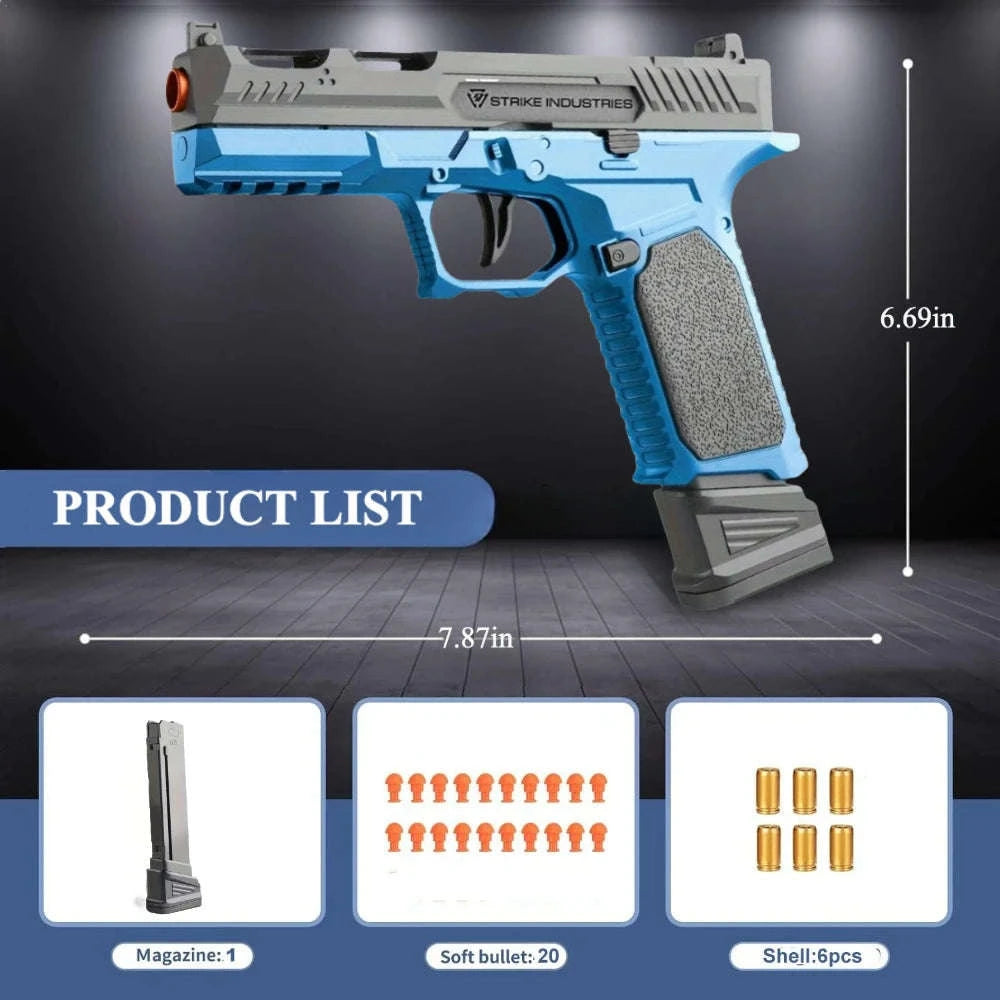 Shell Ejecting EVA Foam Dart Toy Pistol for Outdoor Play-2011 Set 4