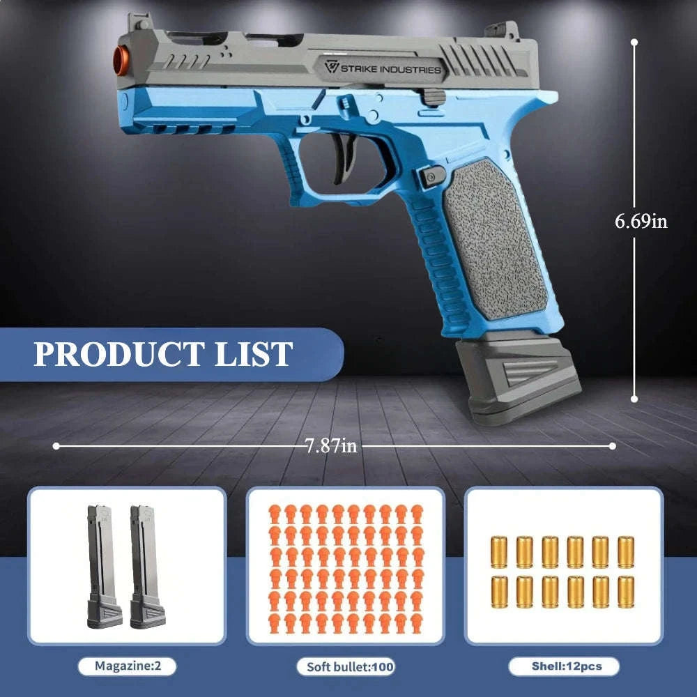 Shell Ejecting EVA Foam Dart Toy Pistol for Outdoor Play-2011 Set 4
