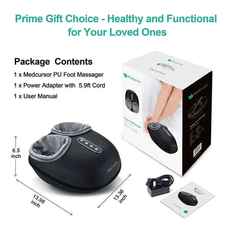 Shiatsu Foot Massager Machine with Heat Roller-black / United States / US Plug