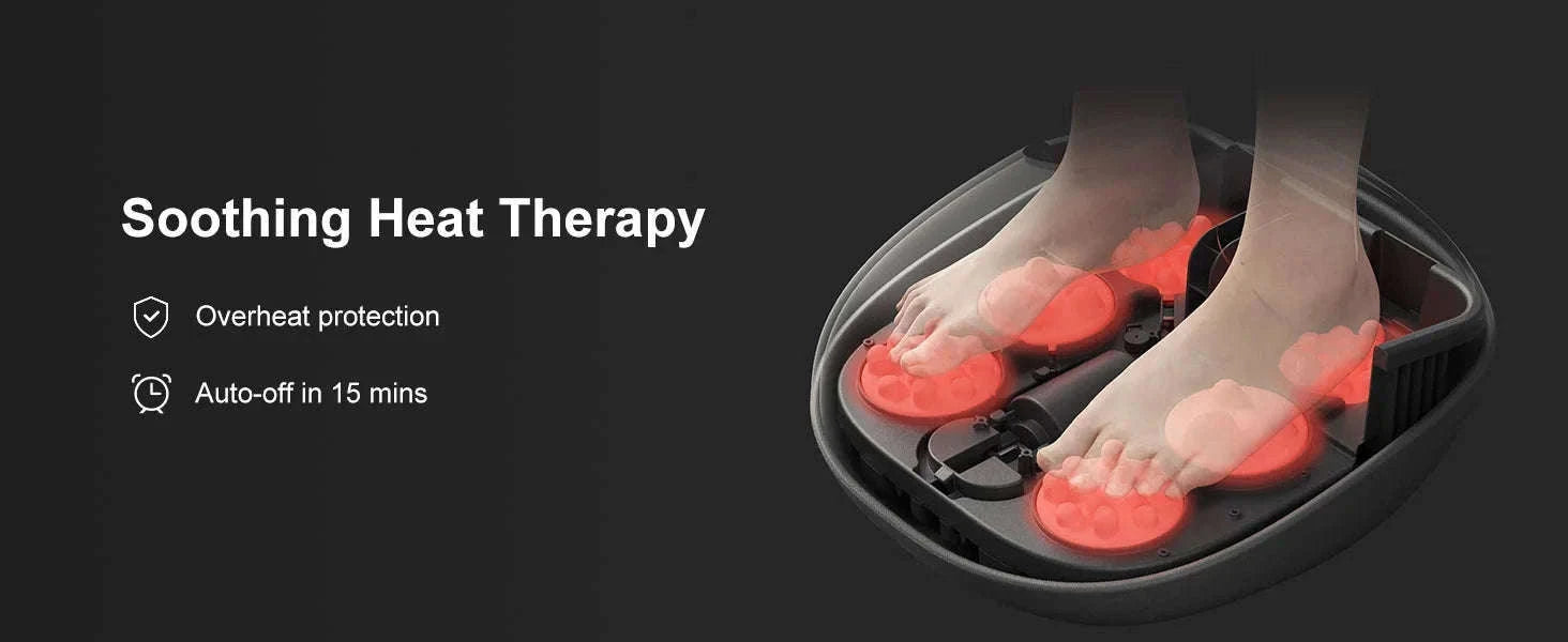 Shiatsu Foot Massager Machine with Heat Roller-black / United States / US Plug