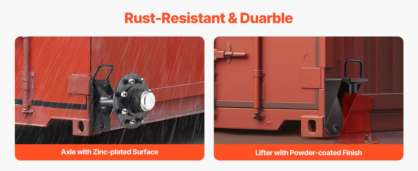 Shipping Container Wheels Kit 8800 lbs with 16in Tires & Jack