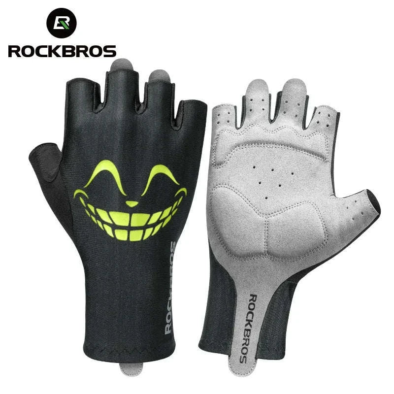Shock-Absorbing Half Finger Cycling Gloves Breathable Grip-16220004-G / XL