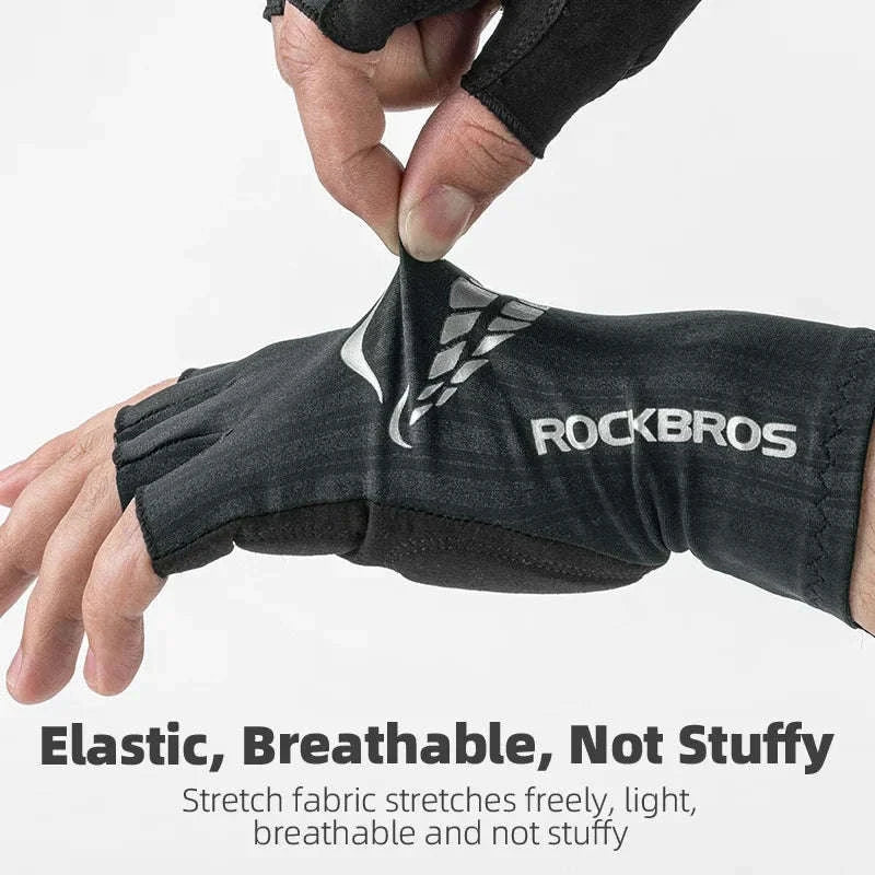 Shock-Absorbing Half Finger Cycling Gloves Breathable Grip-16220004-G / XL