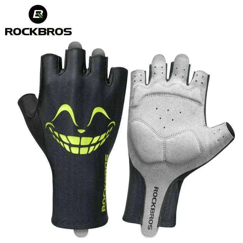 Shock-Absorbing Half Finger Cycling Gloves Breathable Grip-16220004-G / XL