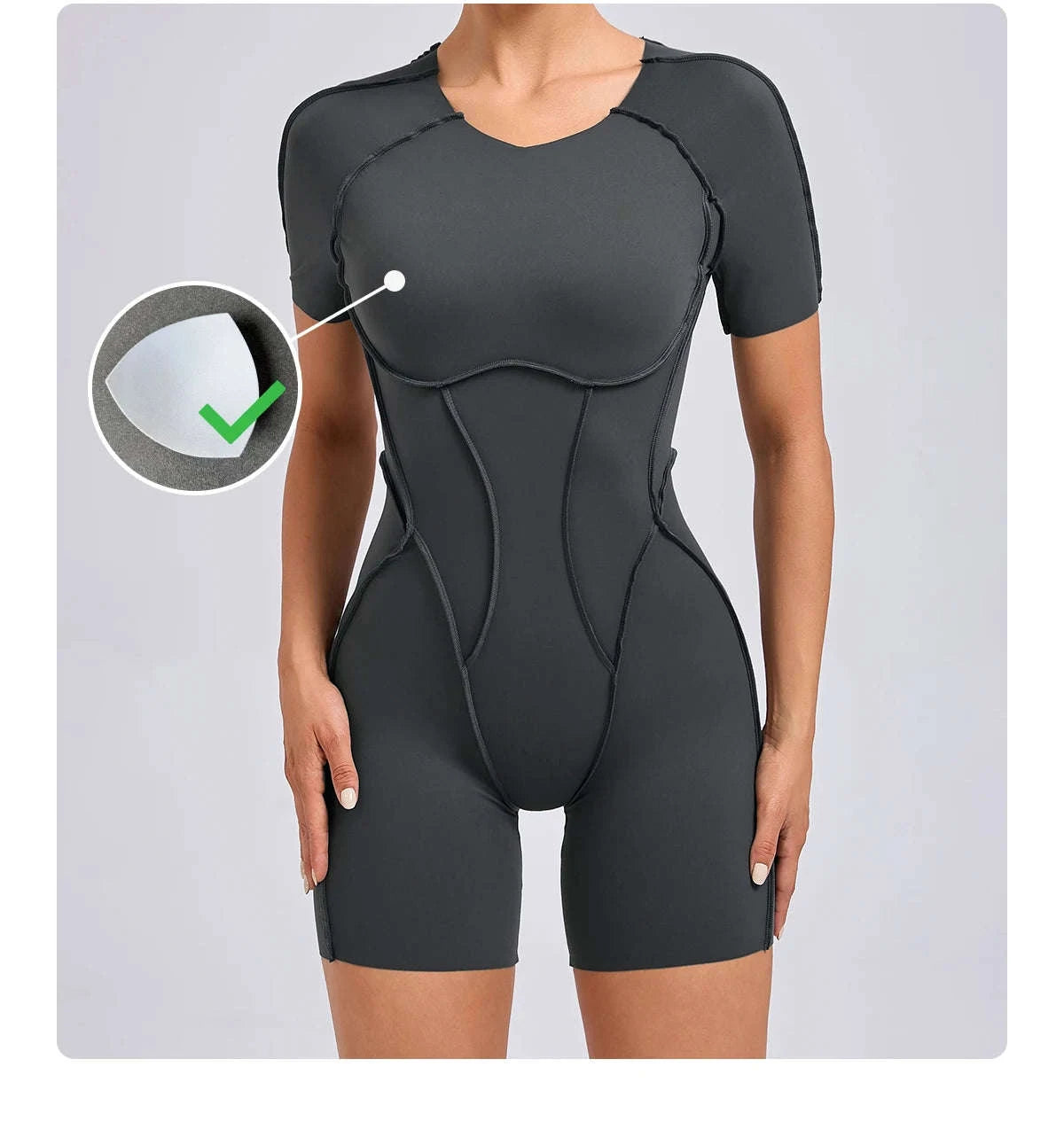 Short Jumpsuit Gym Clothes For Women – Backless Scrunch Fitness Suit-Blue / M