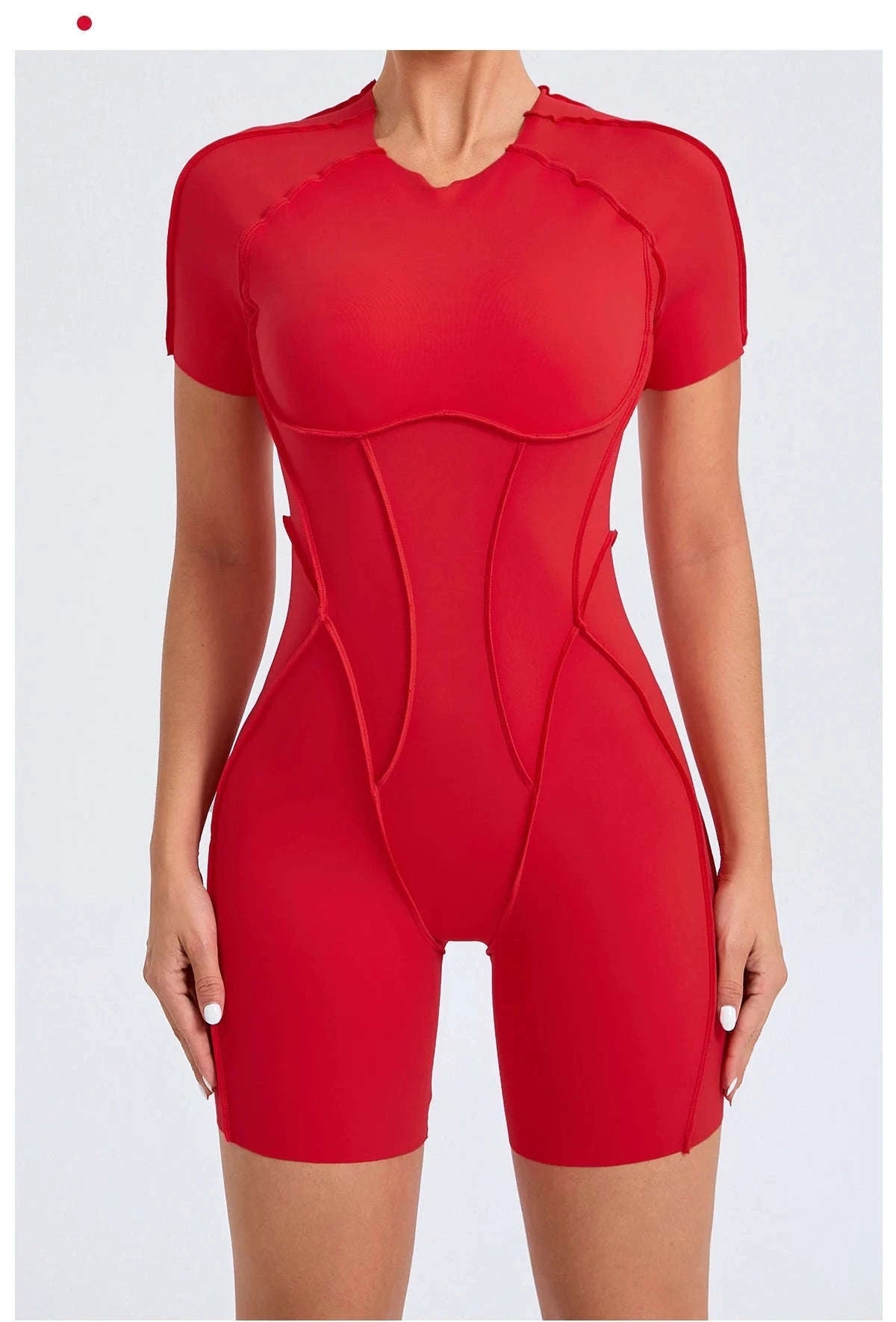 Short Jumpsuit Gym Clothes For Women – Backless Scrunch Fitness Suit-Blue / M