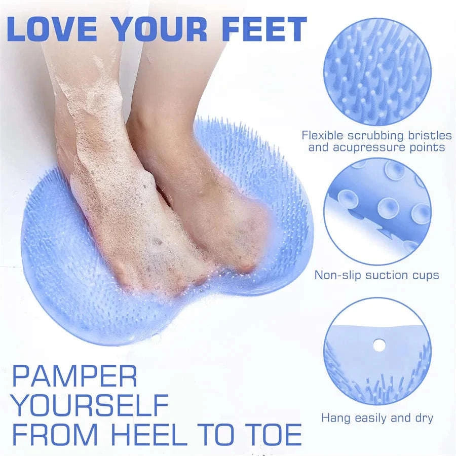 Shower Foot Scrubber Mat-1PCS-Blue