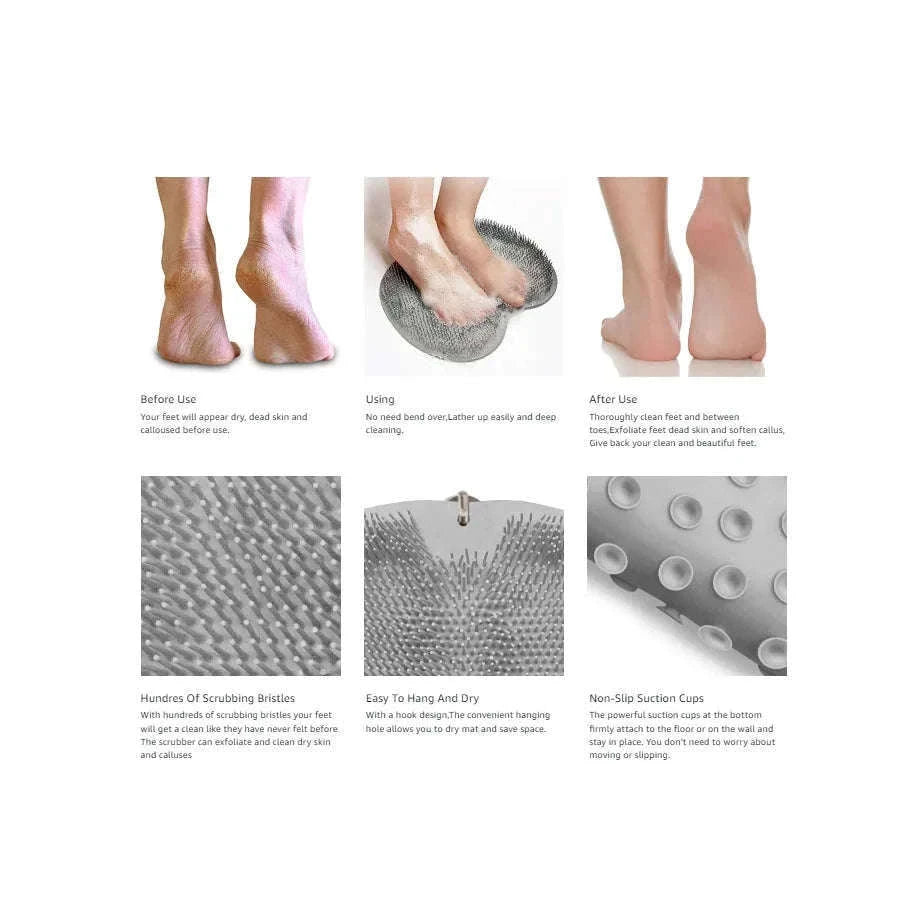 Shower Foot Scrubber Mat for Hands-Free Exfoliating Clean-1PCS-Blue