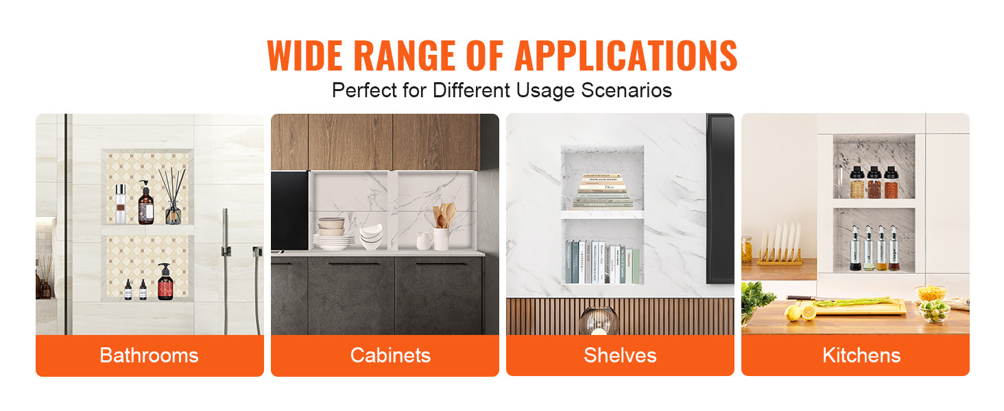 Recessed Shower Niche Shelf 16x24 Double Layer Waterproof Storage