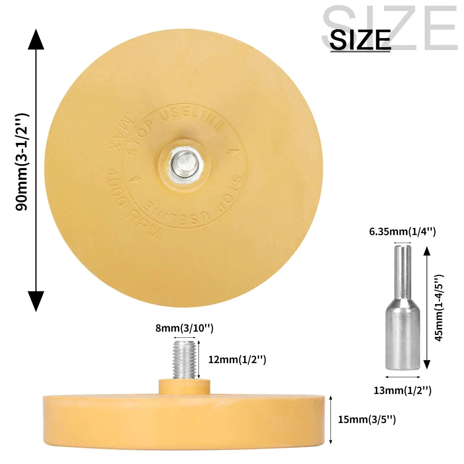 SIFANG Adhesive Remover Wheel with Drill Adapter-100mm