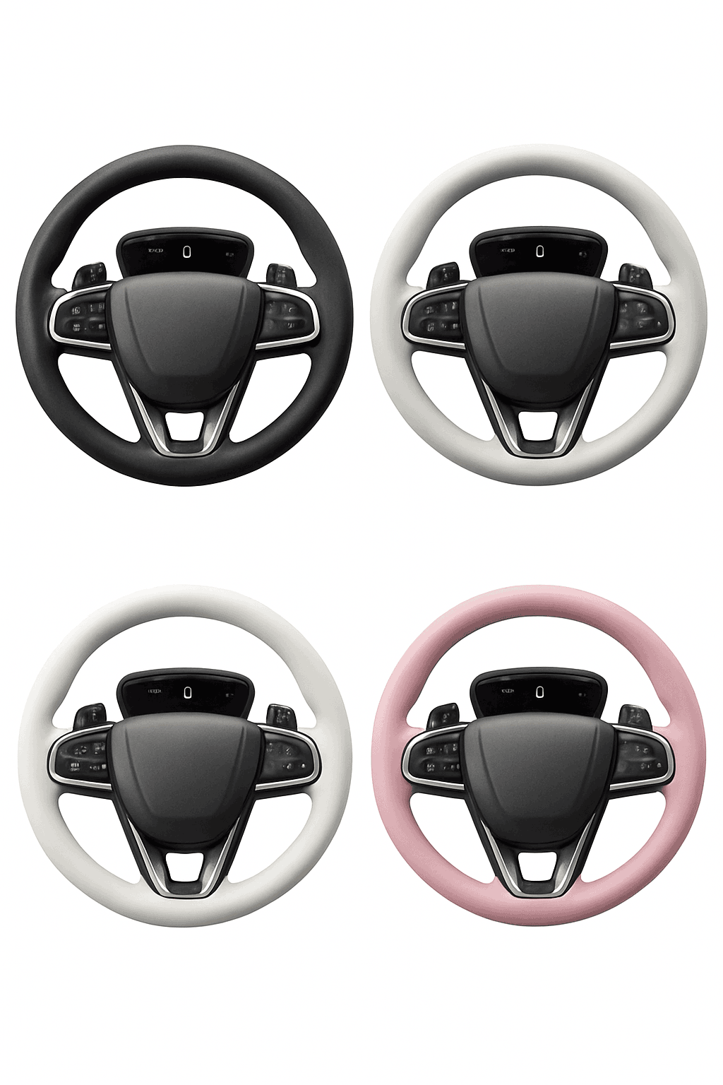 Silica Gel Steering Wheel Cover Universal 33cm-40cm-Black 1pc