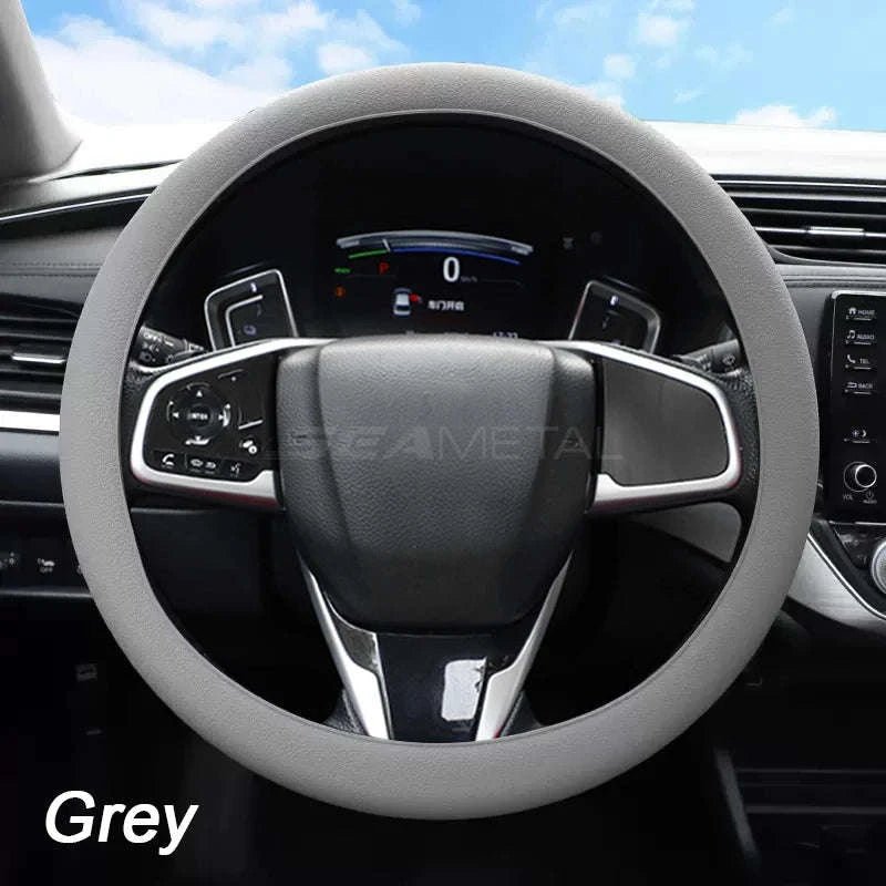 Silica Gel Steering Wheel Cover Universal 33cm-40cm-Black 1pc