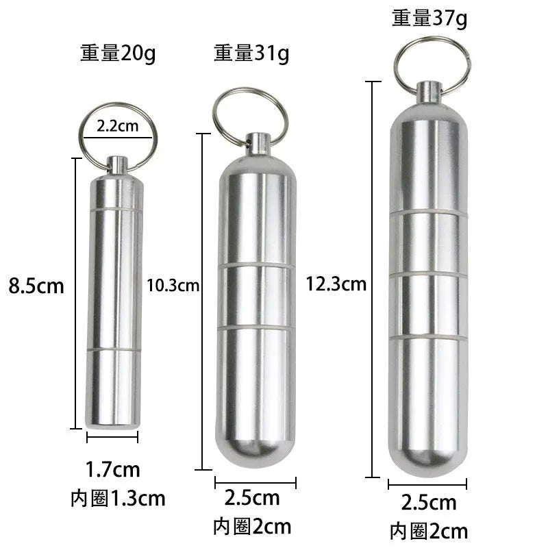 Silver Aluminum Alloy Cigarette Case with Waterproof Capsule Holder-85x17mm