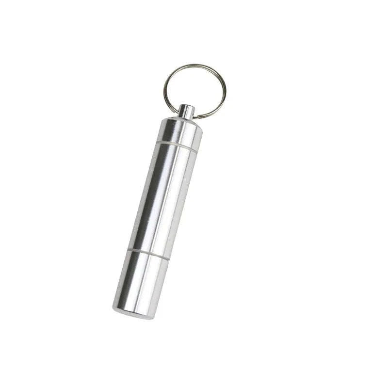 Silver Aluminum Alloy Cigarette Case with Waterproof Capsule Holder-85x17mm