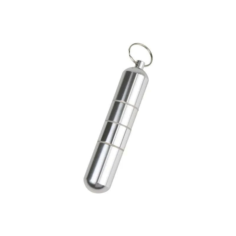 Silver Aluminum Alloy Cigarette Case with Waterproof Capsule Holder-85x17mm