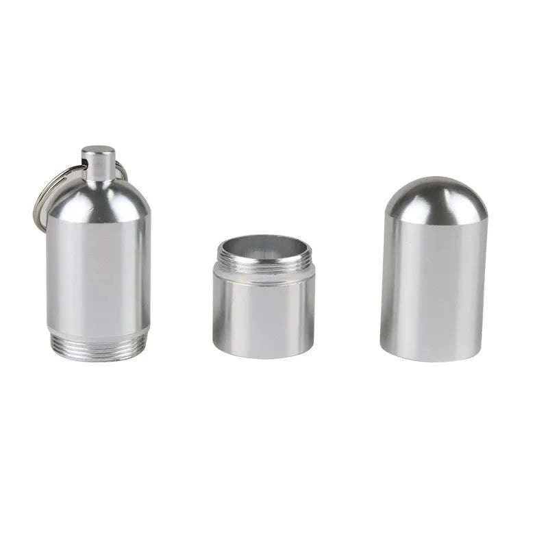 Silver Aluminum Alloy Cigarette Case with Waterproof Capsule Holder-85x17mm