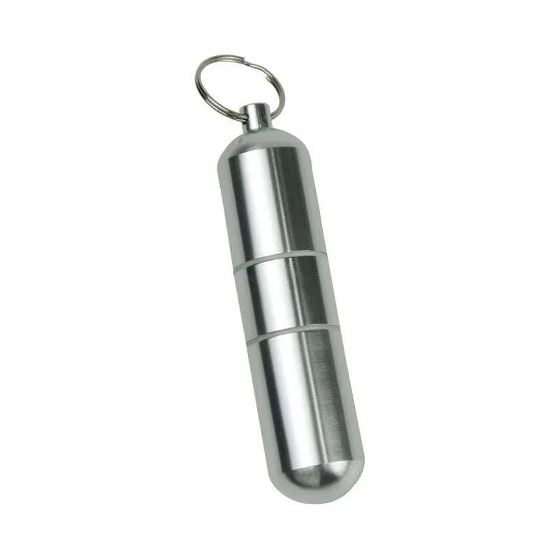 Silver Aluminum Alloy Cigarette Case with Waterproof Capsule Holder-85x17mm