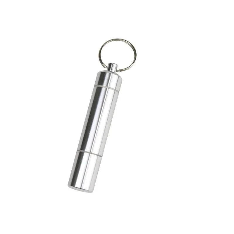 Silver Aluminum Alloy Waterproof Cigarette Case with Capsule Holder-105x25mm