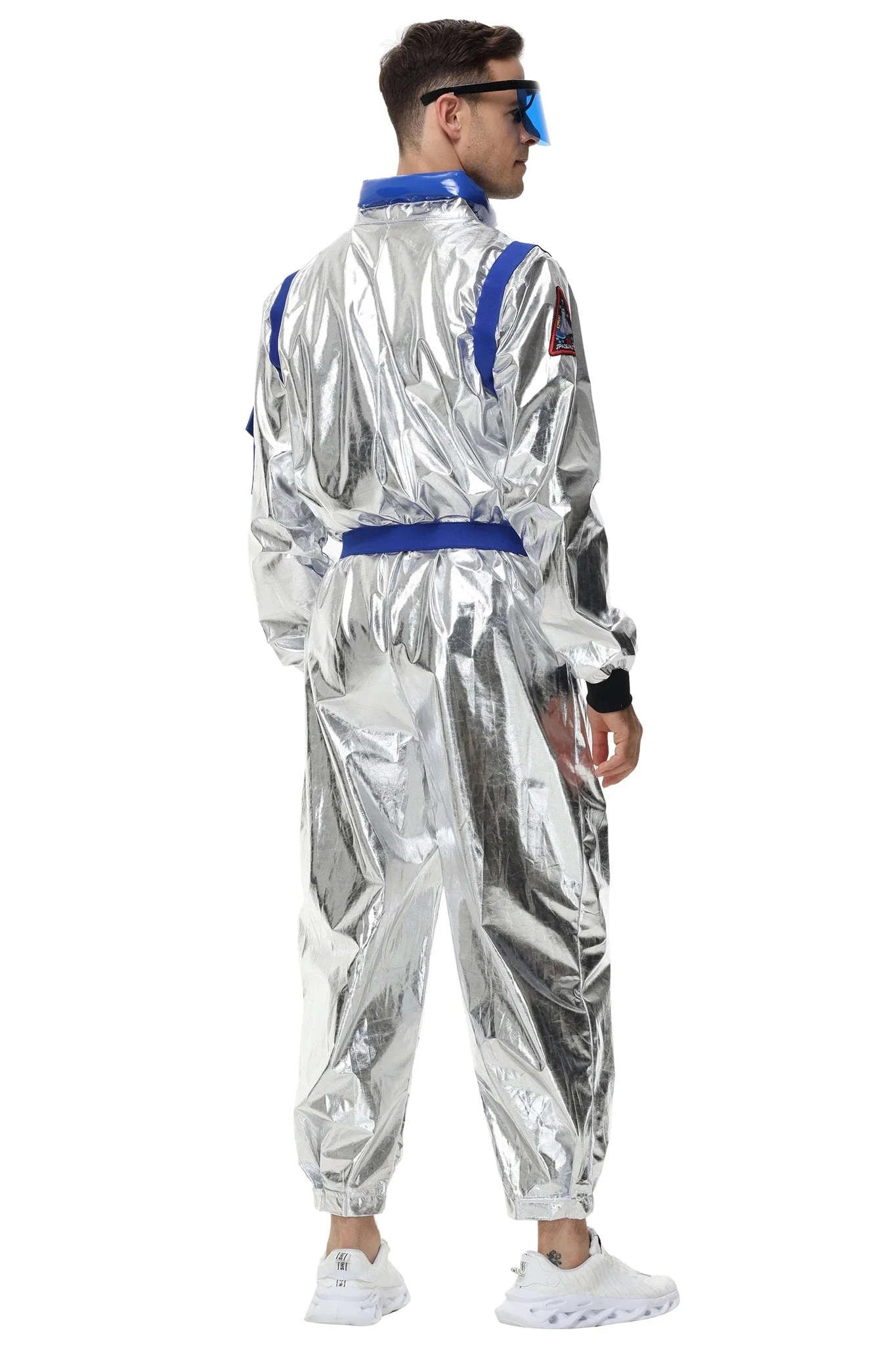 Silver Astronaut Costume Adult Spaceman Jumpsuit-Yellow Women-B / XL