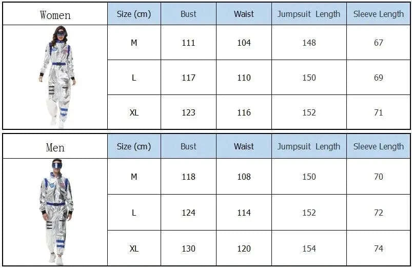 Silver Astronaut Costume Adult Spaceman Jumpsuit-Yellow Women-B / XL