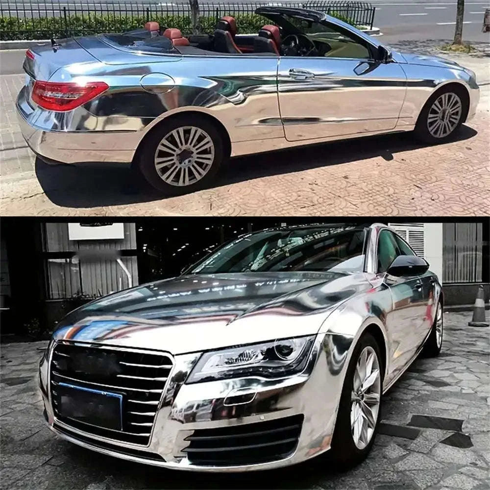 Silver Chrome Vinyl Wrap for Vehicles, Motorcycles and Bicycles-20X152 CM / China Mainland