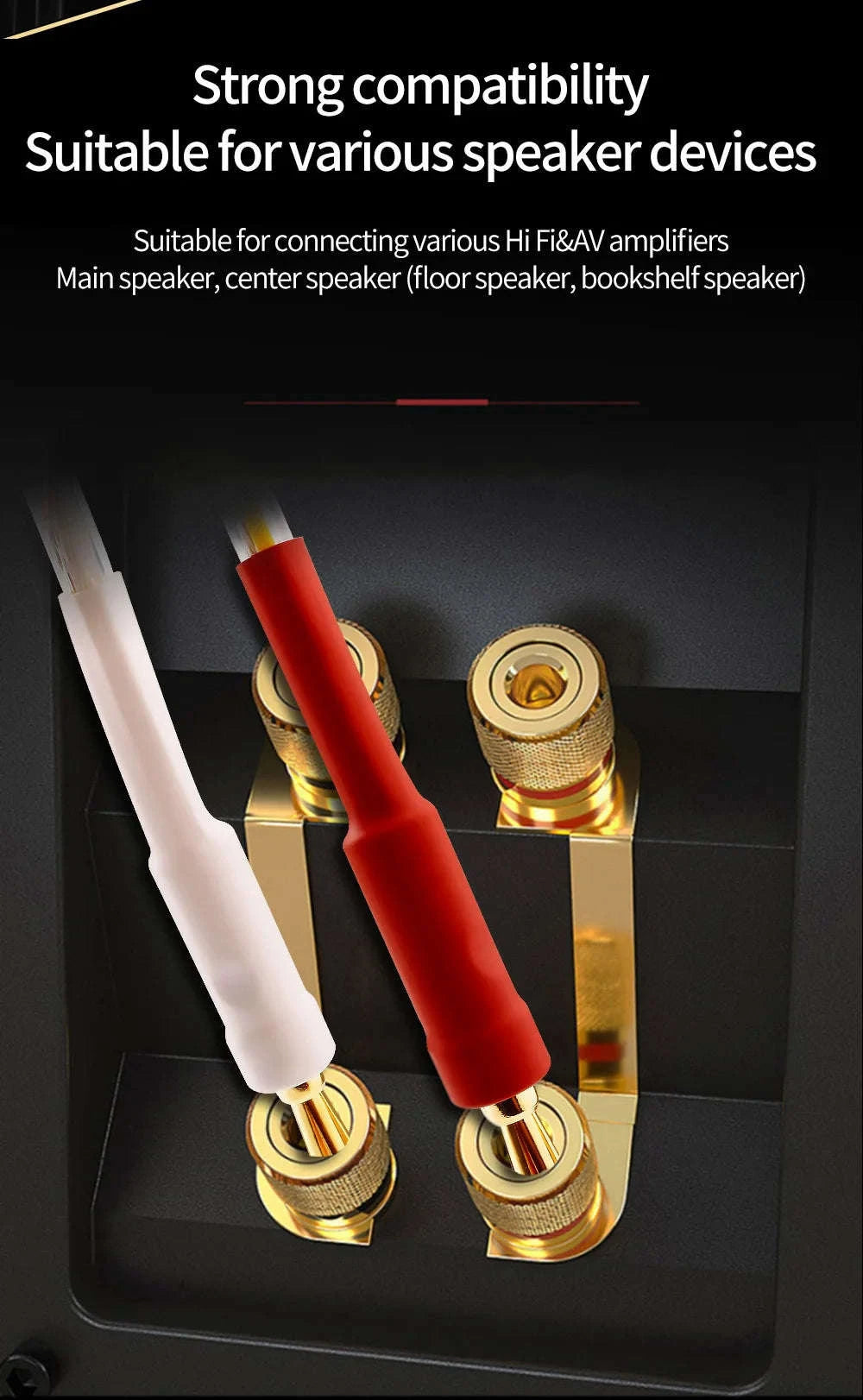 Silver-Plated OFC Speaker Cable with Banana & Y Plugs for Hi-Fi Audio-a pair-Banana to Y / 12m