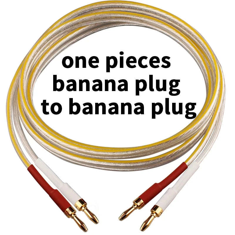Silver-Plated OFC Speaker Cable with Banana & Y Plugs for Hi-Fi Audio-a pair-Banana to Y / 12m