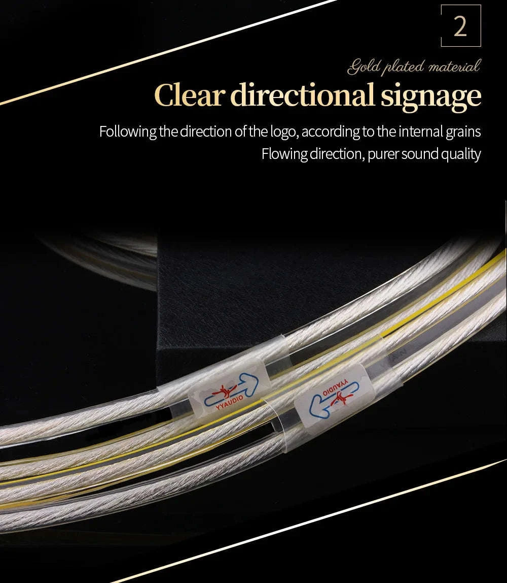 Silver-Plated OFC Speaker Cable with Banana & Y Plugs for Hi-Fi Audio-a pair-Banana to Y / 12m