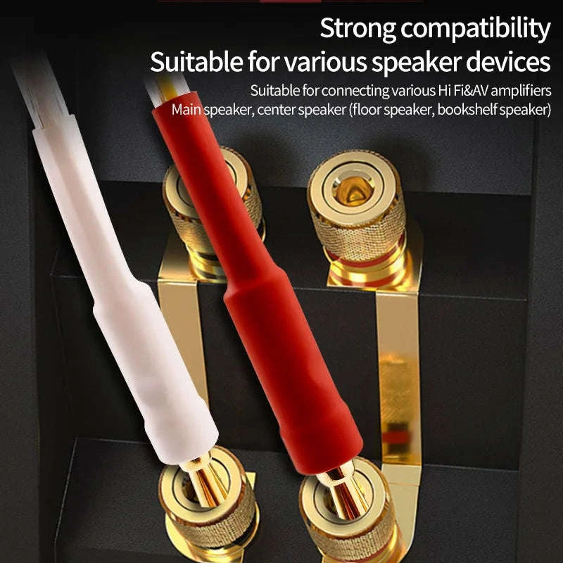 Silver-Plated OFC Speaker Cable with Banana & Y Plugs for Hi-Fi Audio-a pair-Banana to Y / 12m