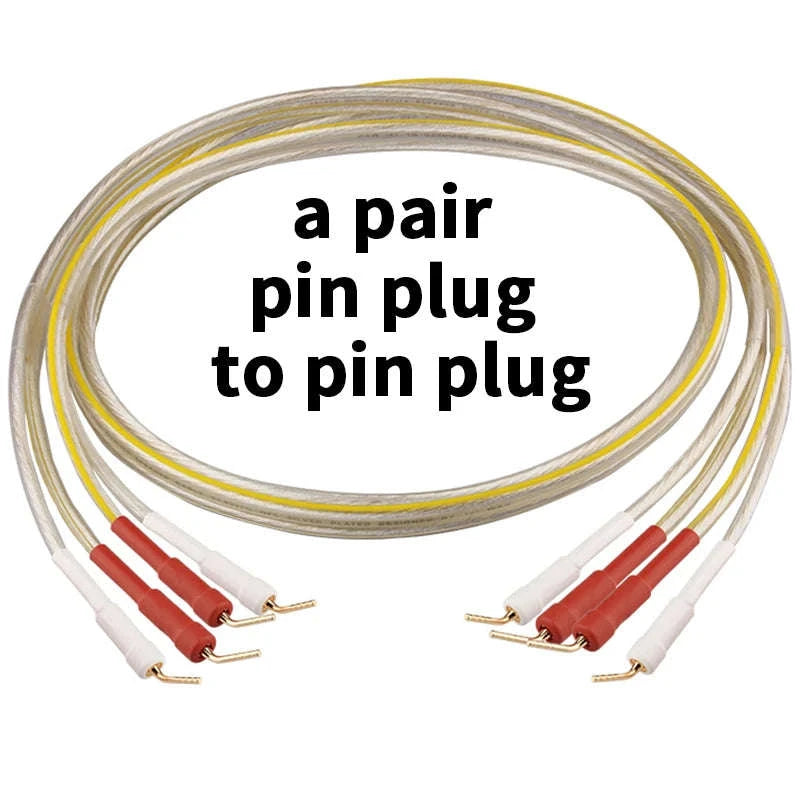 Silver-Plated OFC Speaker Cable with Banana & Y Plugs for Hi-Fi Audio-a pair-Banana to Y / 12m