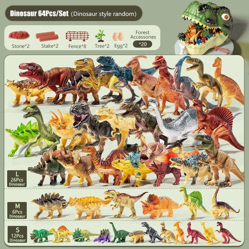 Simulation Dinosaur Toy Set for Kids-64PCS Set