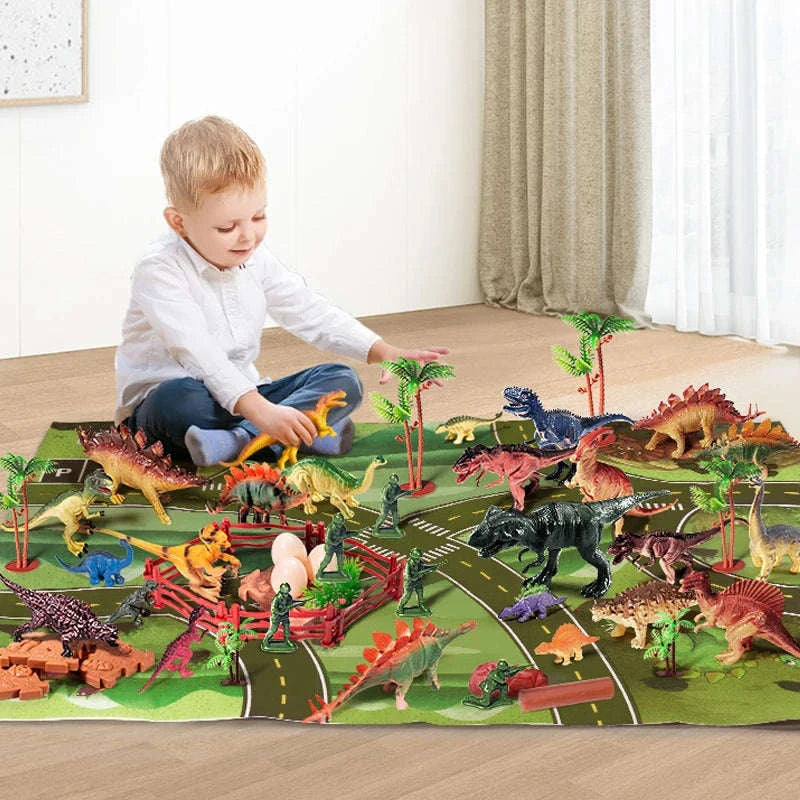 Simulation Dinosaur Toy Set for Kids-64PCS Set
