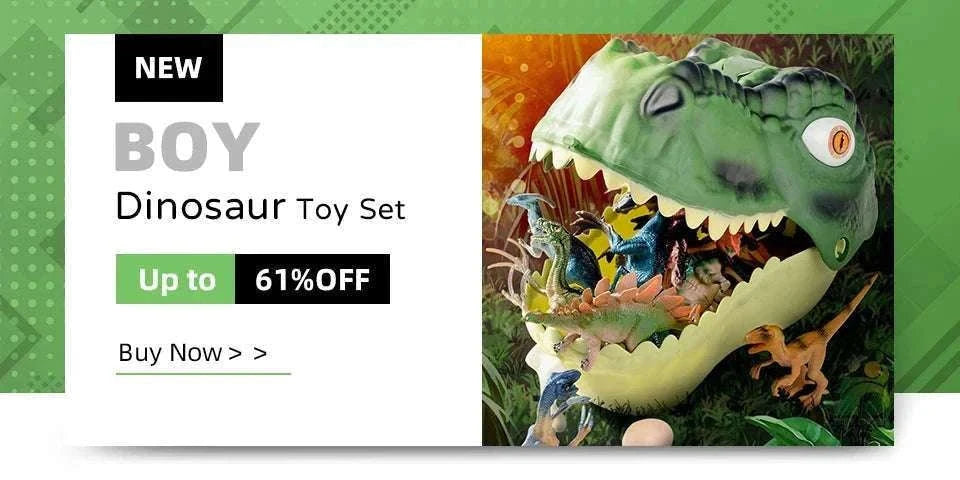 Simulation Dinosaur Toy Set for Kids with Storage Box-64PCS Set