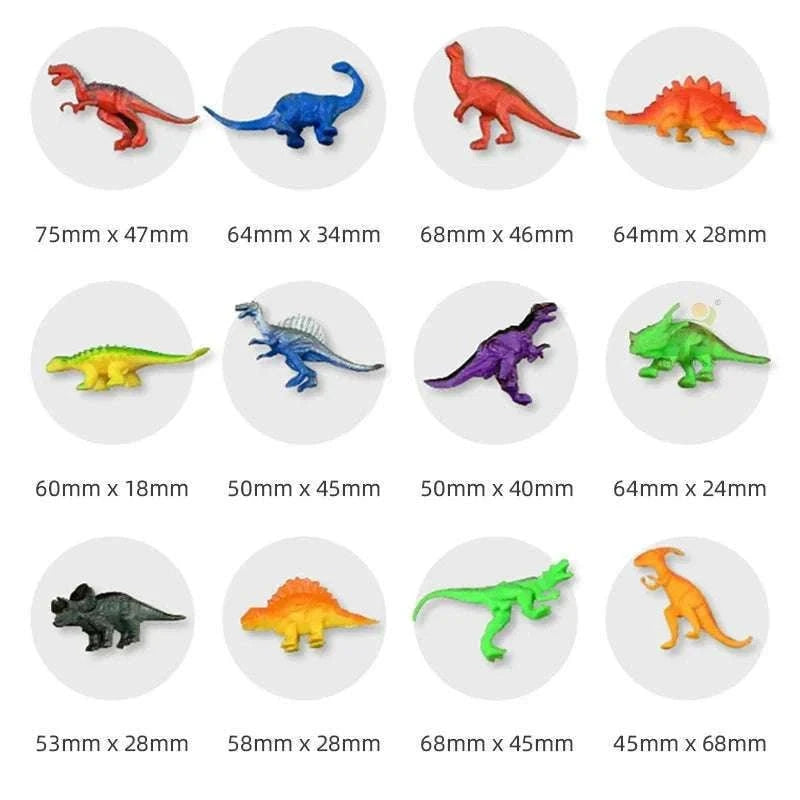 Simulation Dinosaur Toy Set for Kids with Storage Box-64PCS Set