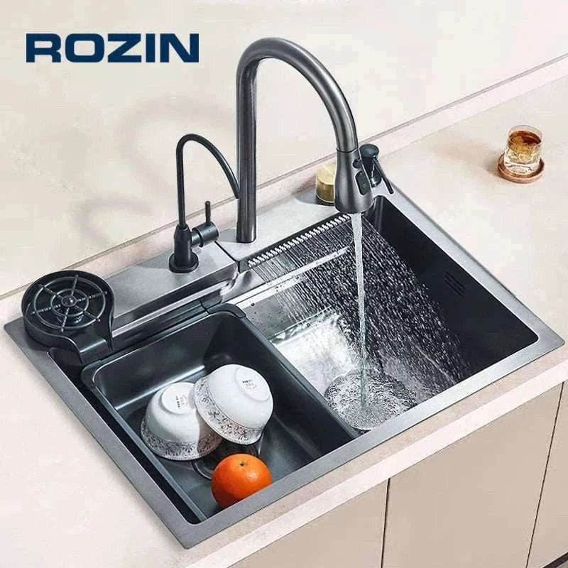 Single Slot Kitchen Sink with Faucet 60x45cm 4-Function-Set Q1 68X45cm / Mexico