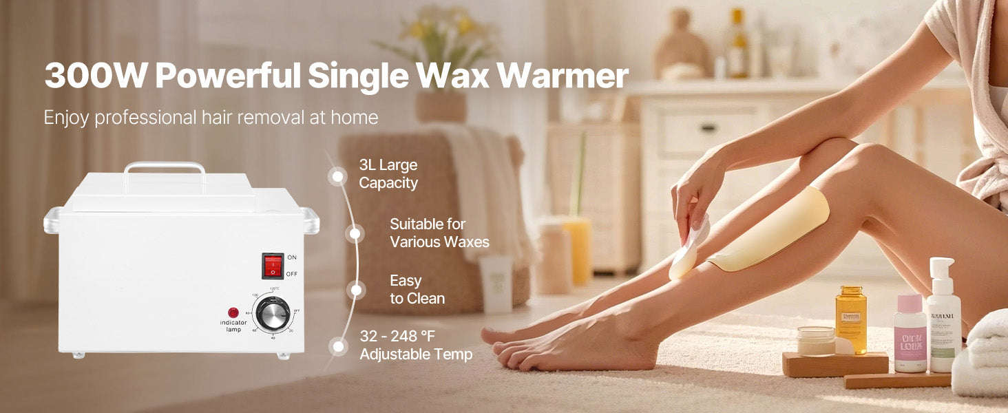 Single Wax Warmer 300W with 100 Wax Sticks-2500ml / United States