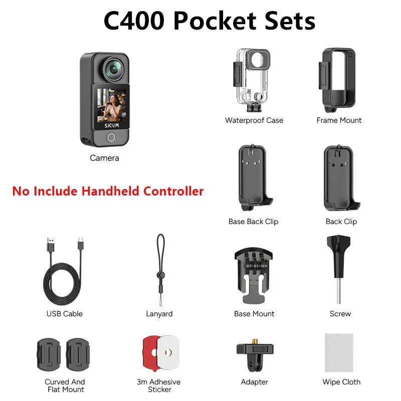 SJCAM C400 4K Pocket Camcorder for Vlogging and Travel-C400 / United States