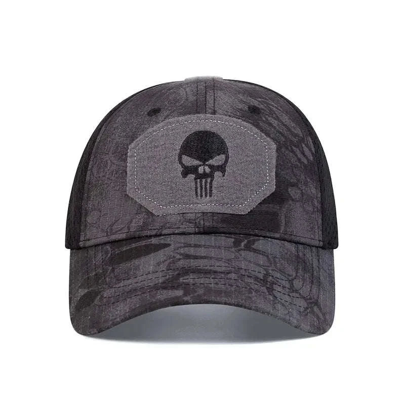 Skull Embroidered Baseball Cap with Breathable Patch Design-SFH8