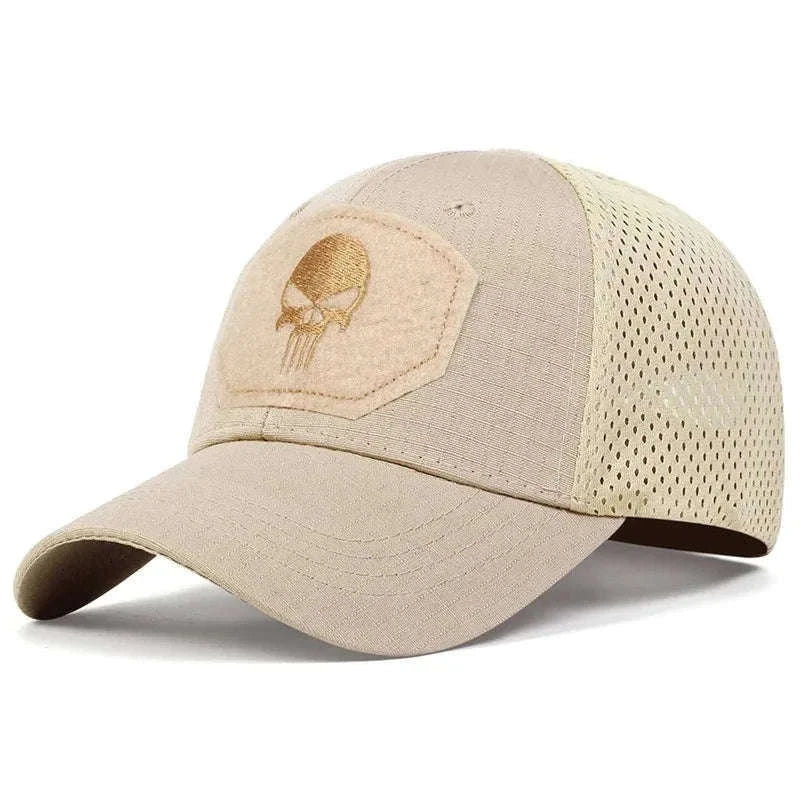 Skull Embroidered Baseball Cap with Breathable Patch Design-SFH8