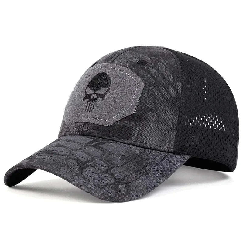 Skull Embroidered Baseball Cap with Breathable Patch Design-SFH8